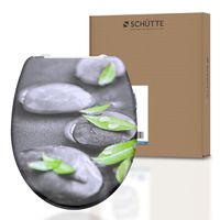 Duroplast WC Sitz STONE, Toilettendeckel mit Absenkautomatik und Schnellverschluss, Klobrille mit Motivdruck