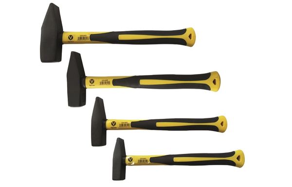 Profi 4 tlg Set Schlosserhammer Fiberglasstiel Hammer 300g 500g 800g 1000 g