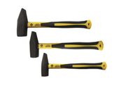 Profi 3 tlg Set Schlosserhammer Fiberglas Stiel Schlosser 500g 800g 1000g