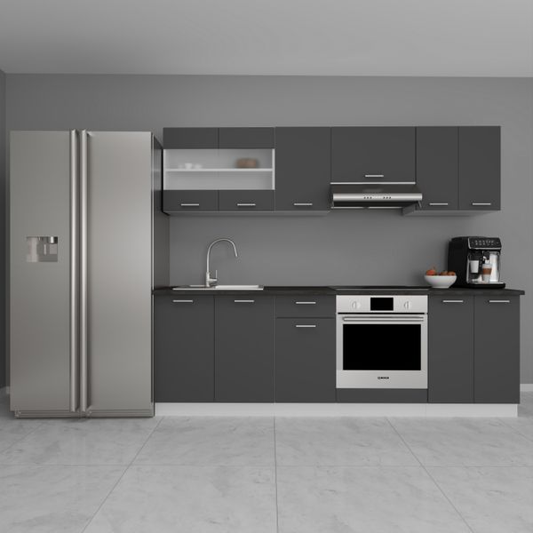 8-tlg Einbauküche Küchenzeile Küchenblock Komplettküche 240 cm Esilo