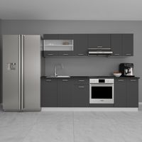8-tlg Einbauküche Küchenzeile Küchenblock Komplettküche 240 cm Esilo