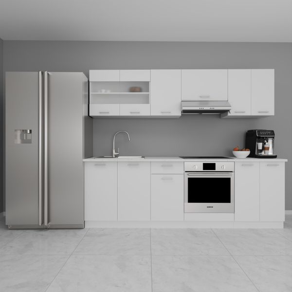 8-tlg Einbauküche Küchenzeile Küchenblock Komplettküche 240 cm Esilo