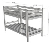 Etagenbett Lupo 90x200 cm, inkl. 2 Rolllattenroste & 2 Matratzen Allergena Med., Buche massiv weiß