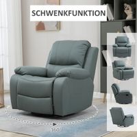 Relaxsessel 135° neigbarer Liegesessel, drehbar mit Fußstütze, belastbar bis 150 kg Grün