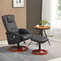 Massagesessel mit Massagefunktion 360° drehbar Kunstleder Stahl Schwarz+Braun 73 x 83 x 106 cm