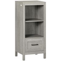 Badezimmerschrank Badschrank mit Schublade Freistehend Kippschutz Grau
