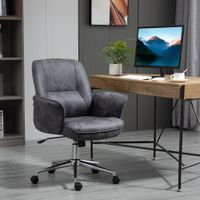 Bürostuhl mit Wippenfunktion bis 120 kg Mikrofaser Dunkelgrau 67 x 69 x 92-102 cm