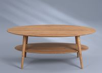 Couchtisch mit Ablage "Phil" in Wildeiche massiv - B/H/T=115x45x70cm