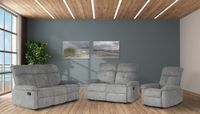 Sofagarnitur 3-2-1 mit 5 Relaxfunktionen FM-3055 hellgrau