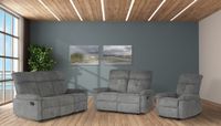 Sofagarnitur 3-2-1 mit 5 Relaxfunktionen FM-3055 grau