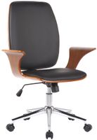 Bürostuhl Burbank Kunstleder, walnuss/schwarz