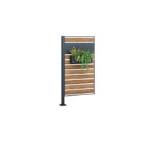 Mülltonnenzaun 1 Zaunelement anthrazit / Holzoptik