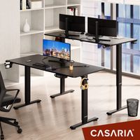Casaria Höhenverstellbarer Schreibtisch Schwarz 140x60x73-118cm