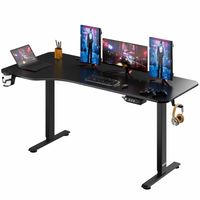 Casaria Höhenverstellbarer Schreibtisch Schwarz 160x75x73-118cm