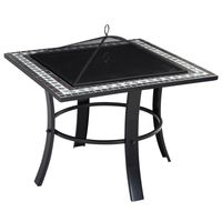 monzana Feuerstelle Mosaik Runedak 76x76x66 cm schwarz bunt