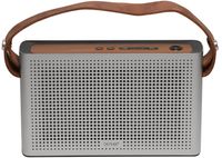 BTS-200 silberfarben MK2 Bluetooth Lautsprecher im Retro Design mit 2 x 5W Lederhalterung boombox soundbox