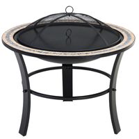 Feuerstelle Mosaik Fuego rund 76x65 cm schwarz bunt, , auch in anderen Farben verfügbar