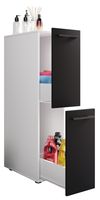 Badmöbel Nischenschrank Raumteiler Badschrank Midischrank Schublade Sadilo L Weiß/Anthrazit