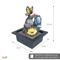 Zimmerbrunnen Schmetterlingsmotiv, mit rotierender Kugel