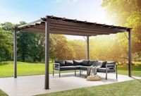 Aluminium- Pavillon, Ca. 350 x 505 cm -Walnuss