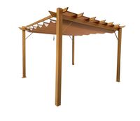 Aluminium-Pavillon mit verstellbarem Sonnensegel, ca. 350 x 505 x 236 cm – Buche