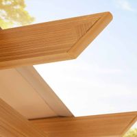 Aluminium Pavillon mit verstellbarem Sonnensegel, ca. 350 x 350 x 236 cm – Buche