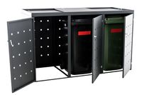 3er Mülltonnenverkleidung Mülltonnenbox Nelli, Anthrazit