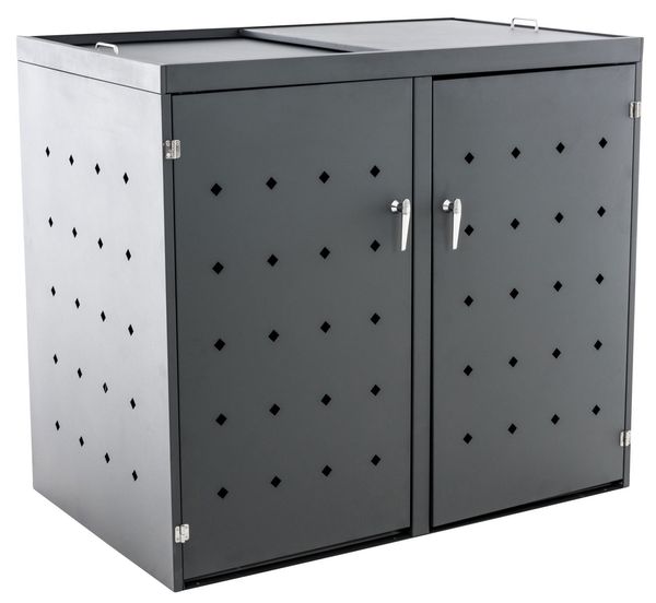 2er Mülltonnenverkleidung Mülltonnenbox Nelli, Anthrazit