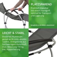 -Outdoor - Schaukelstuhl – Klappbare Gartenliege mit ergonomisch geformter Liegefläche - wetterfest - Gestell Aluminium