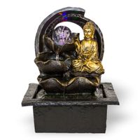 Zimmerbrunnen Buddha mit rotierender Kugel