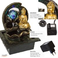Zimmerbrunnen Buddha mit rotierender Kugel