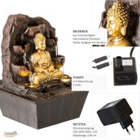 Zimmerbrunnen Buddha mit LED Beleuchtung