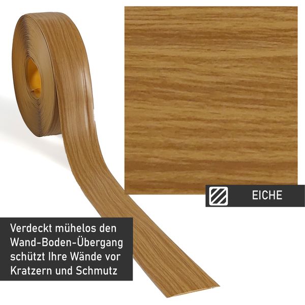 Weichsockelleiste Eiche, 25m Rolle