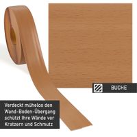 Weichsockelleiste Buche, 25m Rolle