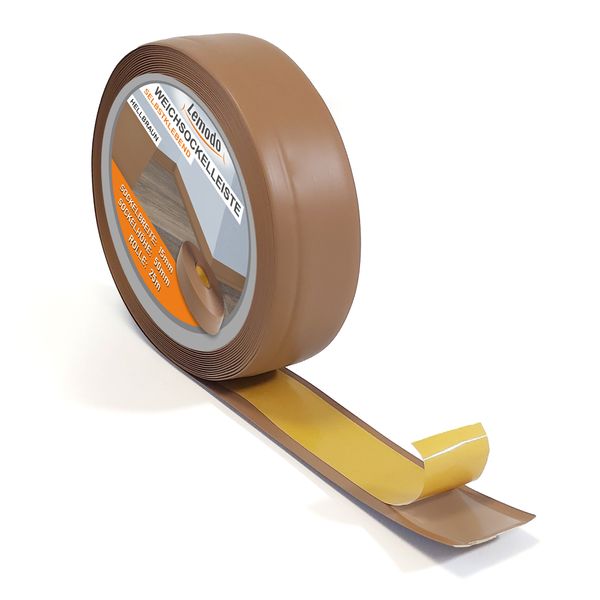 Weichsockelleiste hellbraun, 25m Rolle