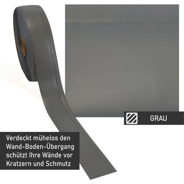 Weichsockelleiste dunkelgrau, 25m Rolle