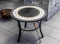 Feuerstelle Mosaik Fuego inkl. Abdeckung und Zubehör rund Ø 76 x 65 cm