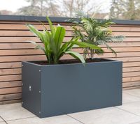 Herstera Garden Stahl Hochbeet Pflanzkübel Cube anthrazit 100x50x50 cm