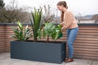Herstera Garden Stahl Hochbeet Pflanzkübel Cube anthrazit 150x50x50 cm
