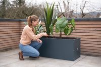 Herstera Garden Stahl Hochbeet Pflanzkübel Cube anthrazit 150x50x50 cm