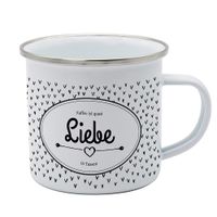 Emaille Becher mit Spruch