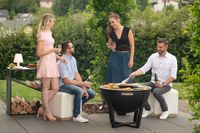 Westmann Premium Grill Feuerstelle inkl. Edelstahl Grillplatte schwarz 81x81x62 cm