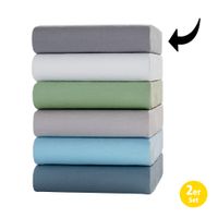 Jersey Spannbetttuch - ca. 90 - 100 x 200 cm, Grau, 2er-Set