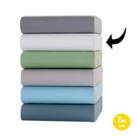 Jersey Spannbetttuch - ca. 90 - 100 x 200 cm, Weiß, 2er Set