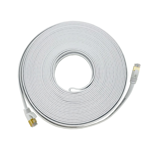 CAT7 Patchkabel Netzwerkkabel weiß 2m flach