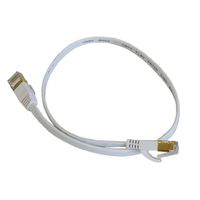 CAT7 Patchkabel Netzwerkkabel weiß 0,5m flach
