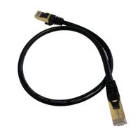 CAT7 Patchkabel Netzwerkkabel schwarz 0,5m rund