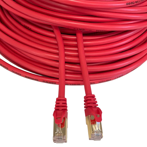 CAT7 Patchkabel Netzwerkkabel rot 20m rund