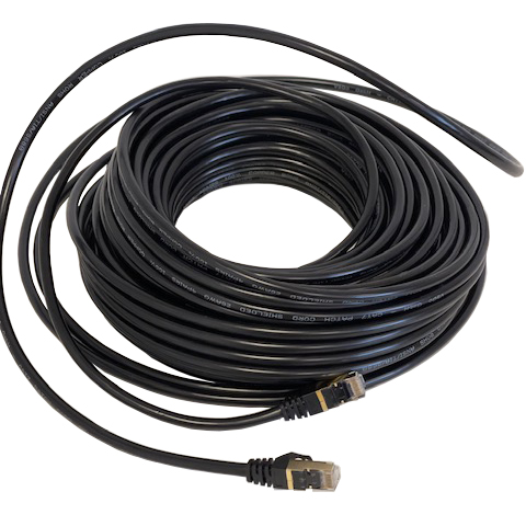 CAT7 Patchkabel Netzwerkkabel schwarz 30m rund