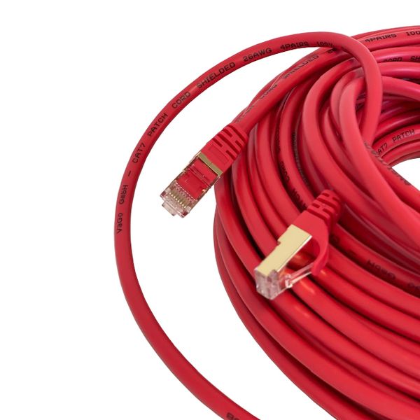 CAT7 Patchkabel Netzwerkkabel rot 10m rund